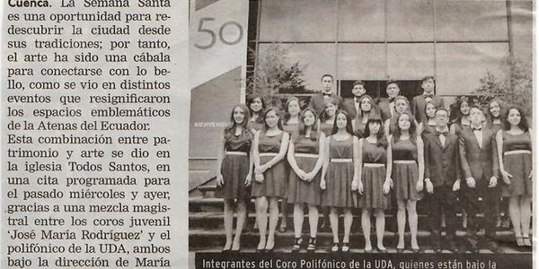 Sintonía sagrada de coros en iglesia de Todos Santos