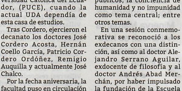 UDA documenta los 30 años de Derecho