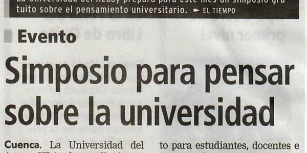 Simposio para pensar sobre la universidad