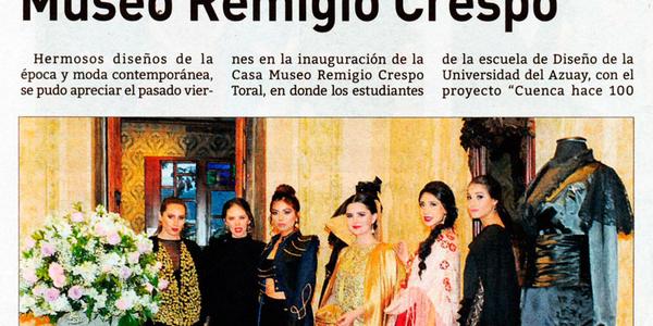 "La Bella Moda" presente en la inauguración del Museo Remigio Crespo