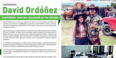 David Ordoñez emprendedor cuencano, apasionado por los animales