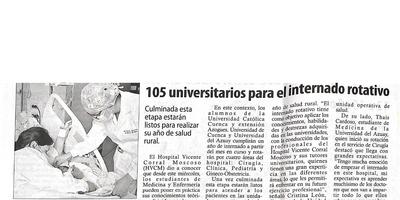 105 universitarios para el internado rotativo