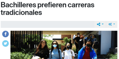 Bachilleres prefieren carreras tradicionales