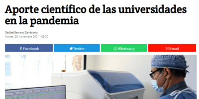 Aporte científico de las universidades en la pandemia