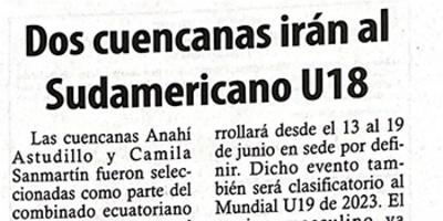 Two Cuencanas will go to the South American U18