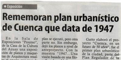 Rememoran plan urbanístico de Cuenca que data de 1947