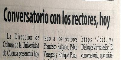 Conversatorio con los rectores, hoy