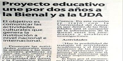 Proyecto educativo une por dos años a la Bienal y a la UDA