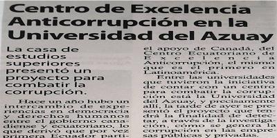 Centro de Excelencia Anticorrupción en la Universidad del Azuay