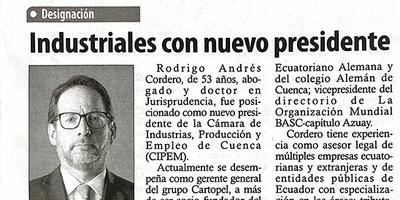 Industriales con nuevo presidente