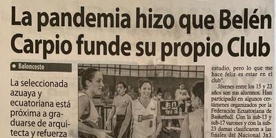 La pandemia hizo que Belén Carpio funde su propio club de baloncesto
