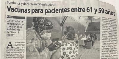 Vacunas para pacientes entre 61 y 59 años