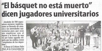 ¨El básquet no está muerto¨ dicen jugadores universitarios