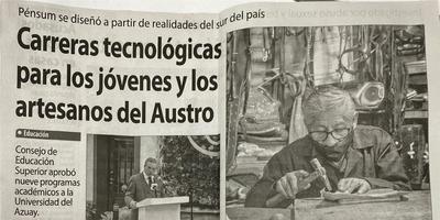 La UDA ofrece nuevas carreras tecnológicas para los jóvenes y artesanos del Austro
