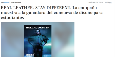 REAL LEATHER. STAY DIFFERENT. La campaña muestra a la ganadora del concurso de diseño para estudiantes