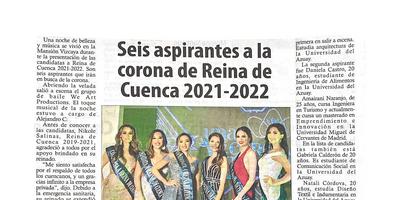 Seis aspirantes a la corona de Reina de Cuenca 2021-2022