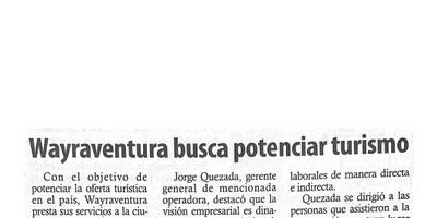 Wayraventura busca potenciar turismo